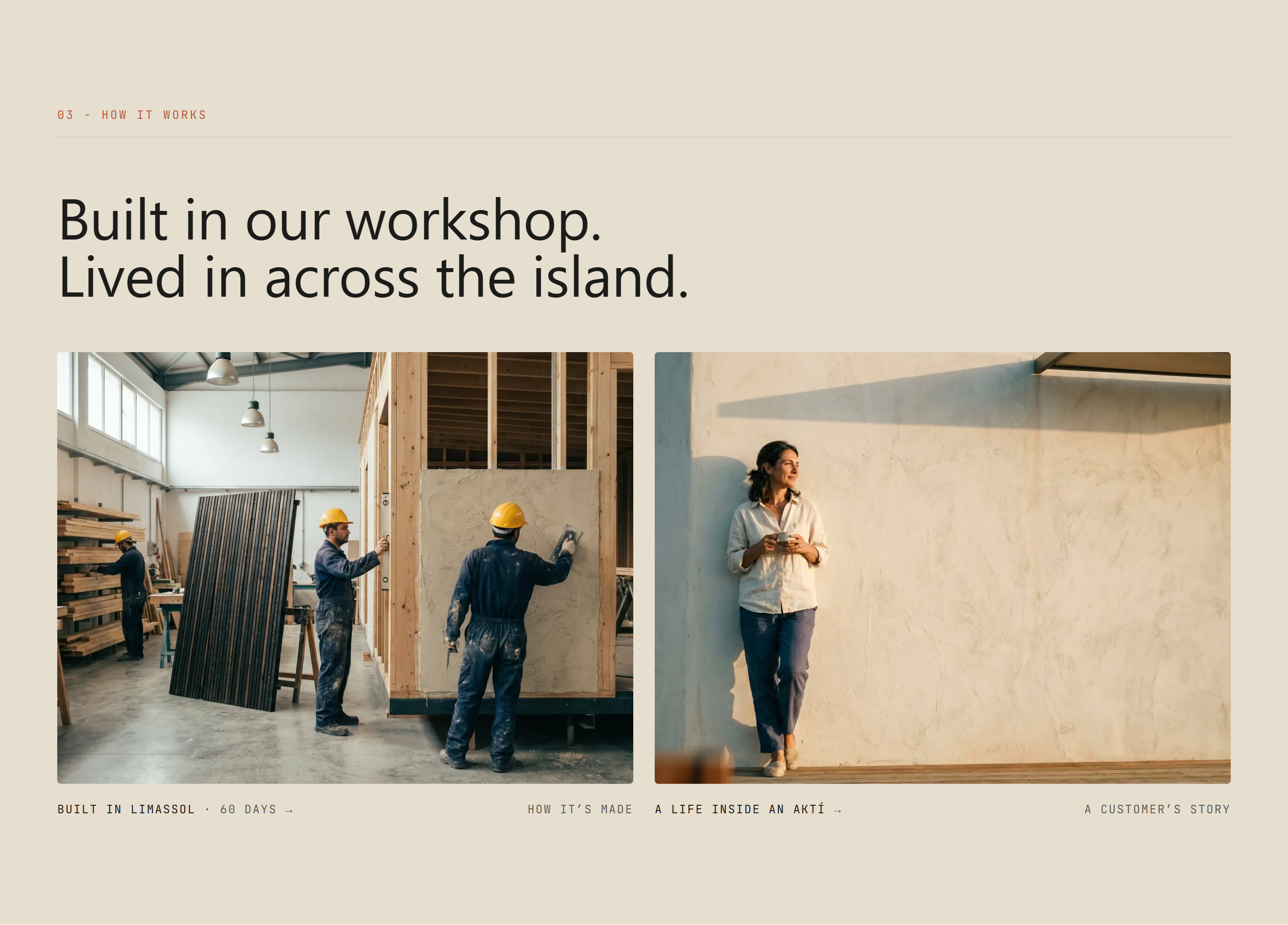 Workshop to doorstep, before the price strip.