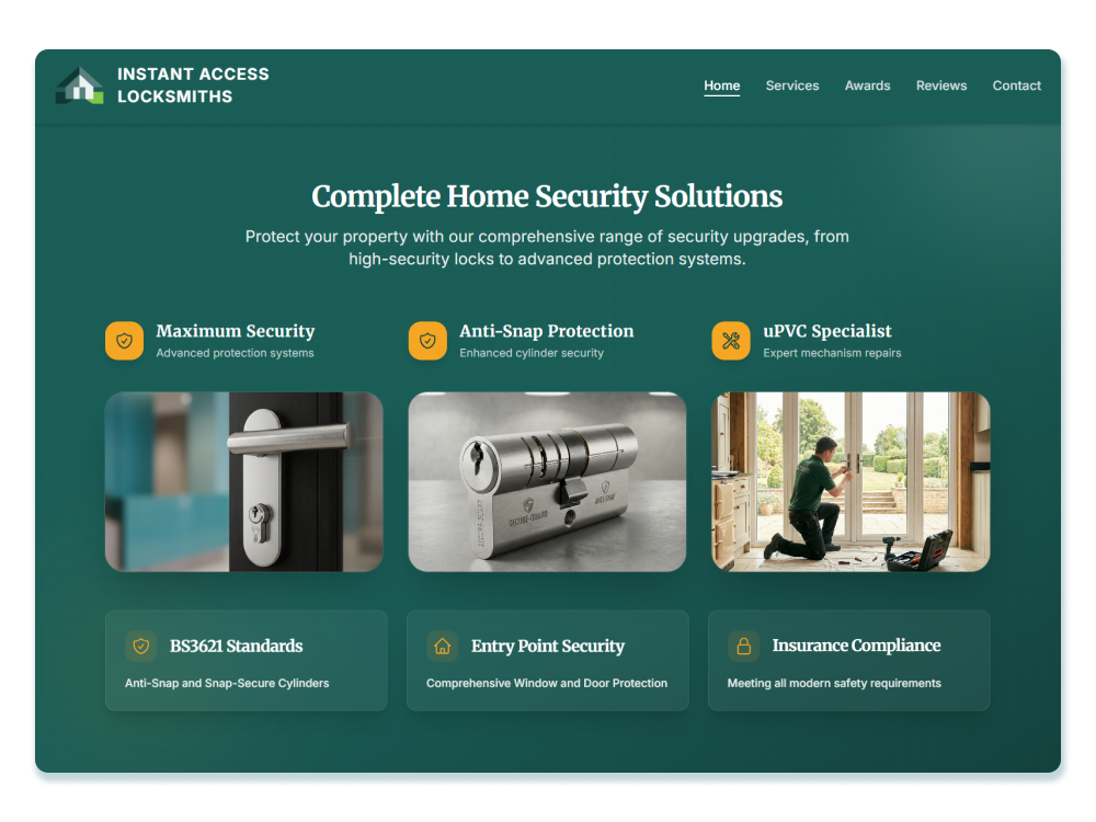 Complete home security, six locks deep.