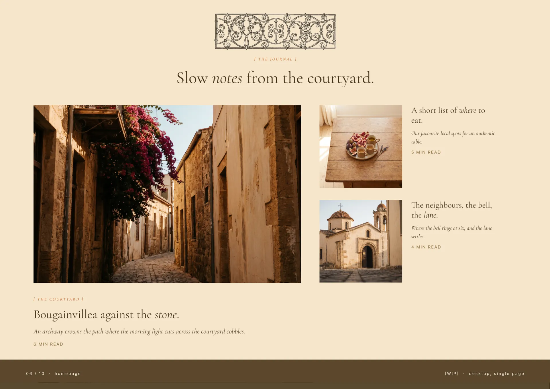 Homepage direction