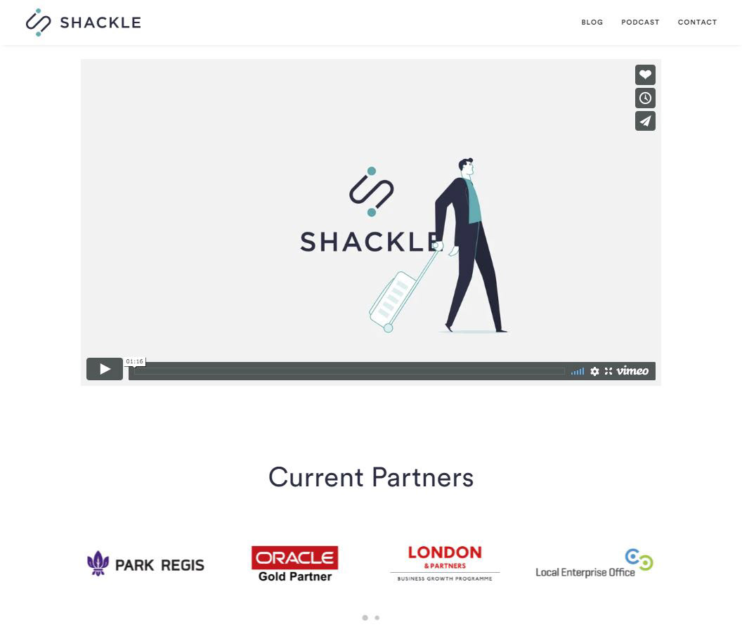 Founder video + partner row in place of customer logos.