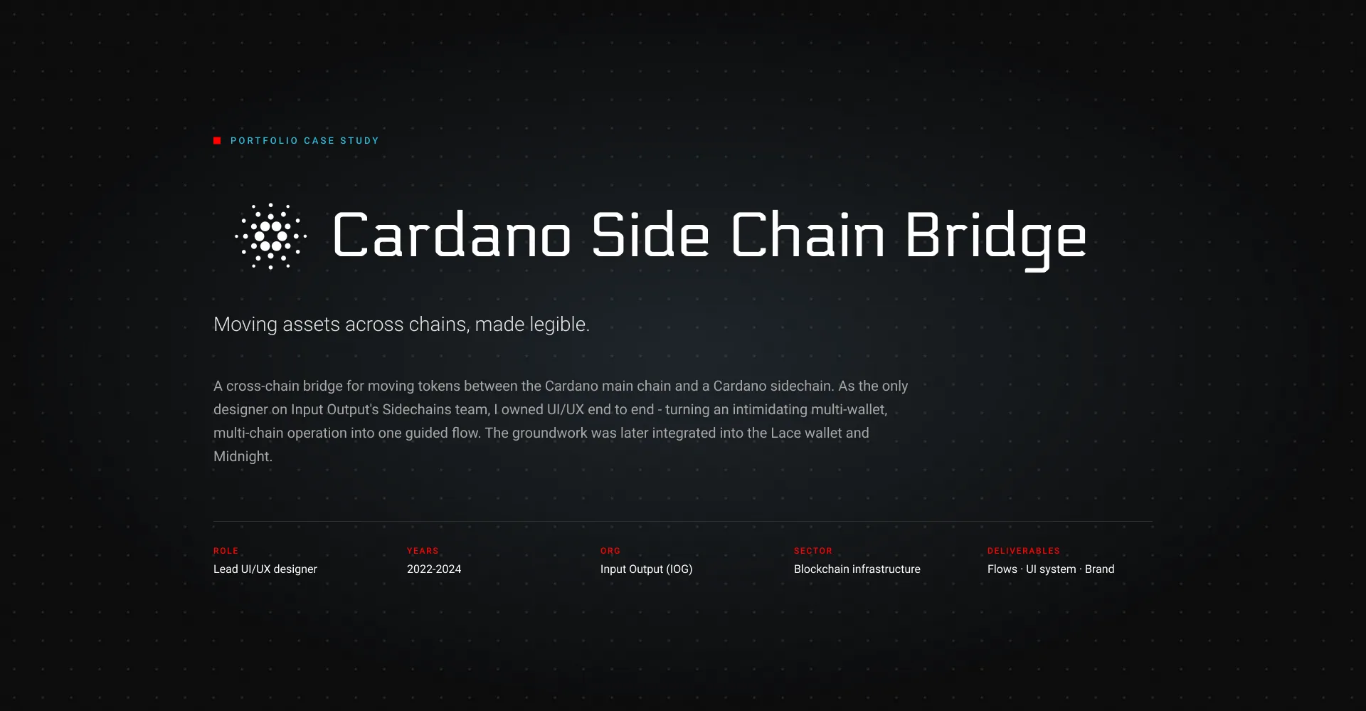 Cardano Side Chain Bridge