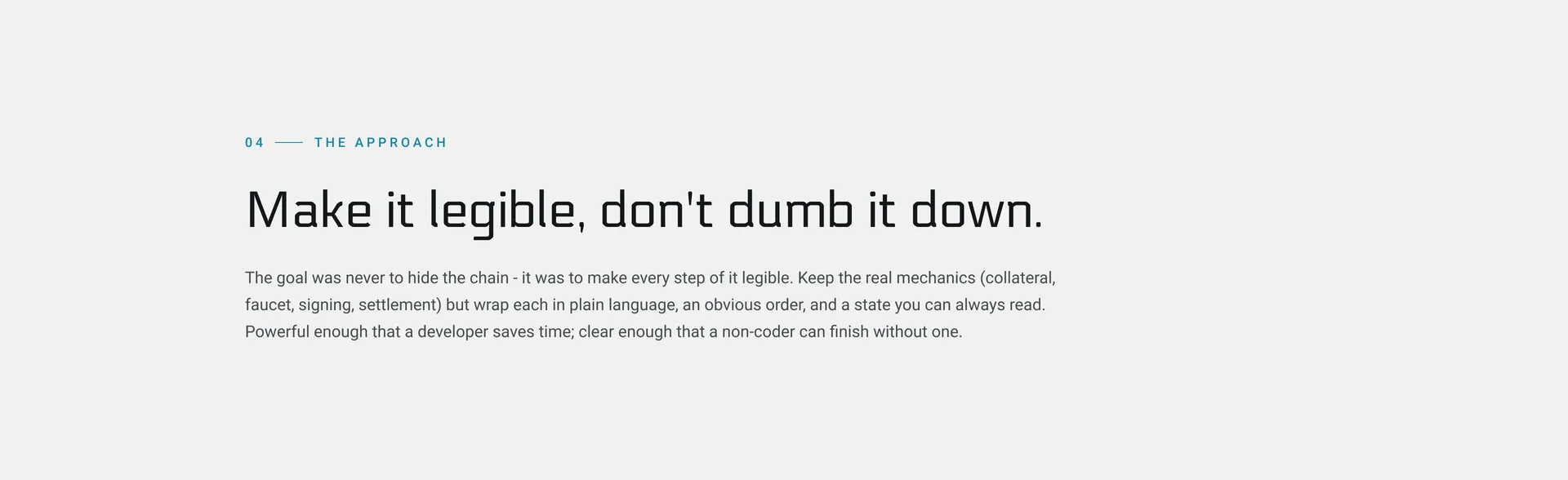 Make it legible, do not dumb it down